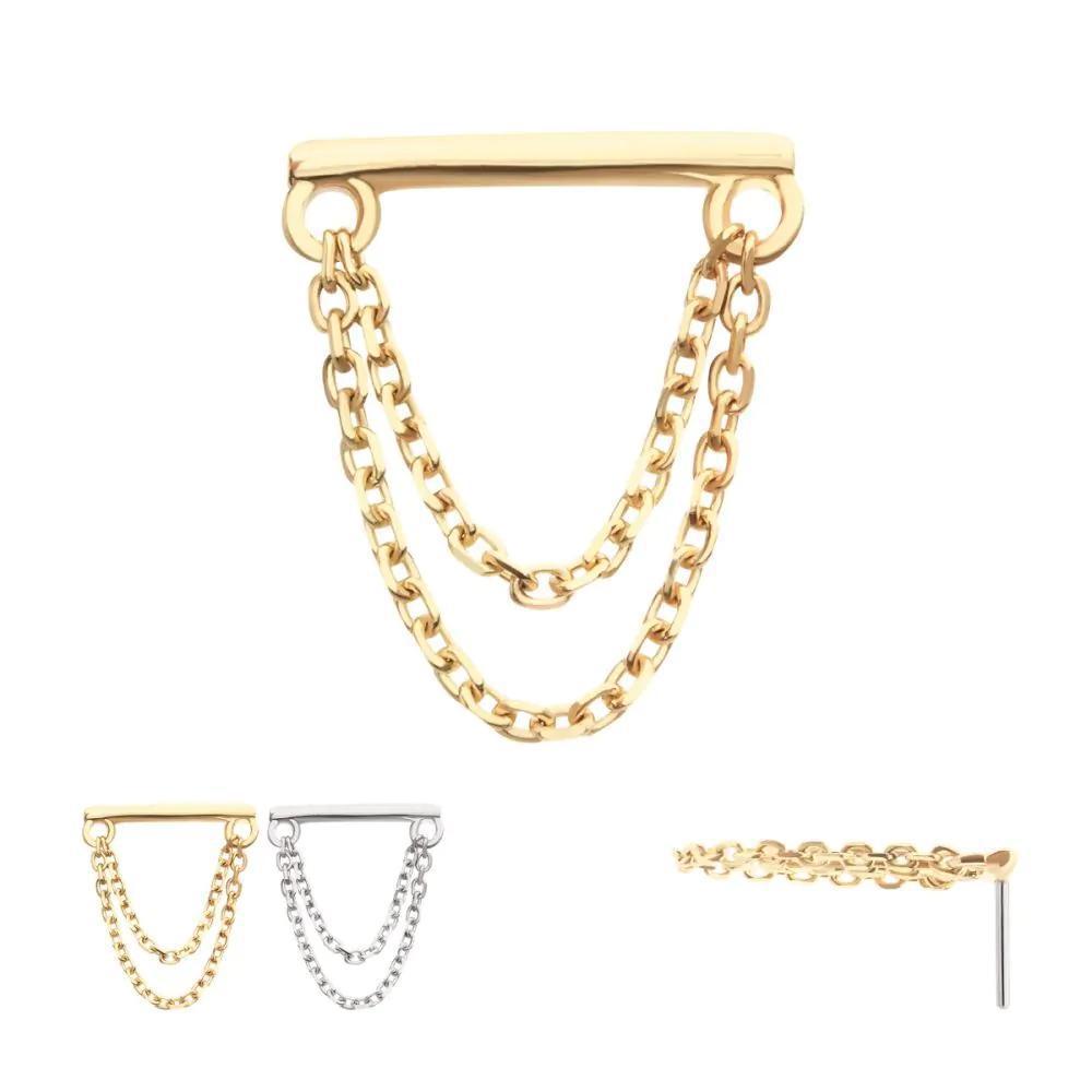 Invictus | 14k gold | Bar With 2 Chains