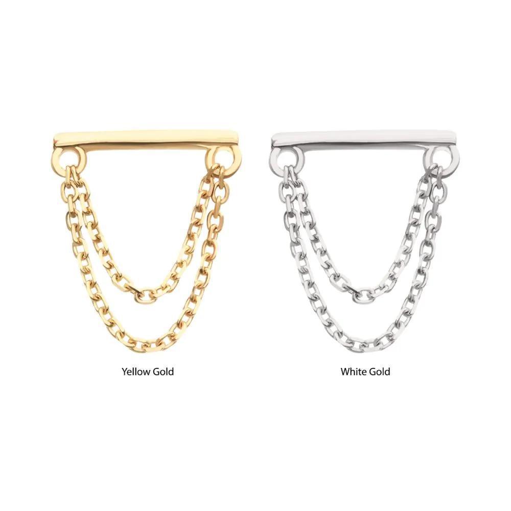 Invictus | 14k gold | Bar With 2 Chains