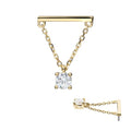 Invictus | 14k gold | Bar with Chain | CZ