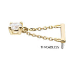 Invictus | 14k gold | Bar with Chain | CZ