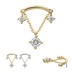 Invictus | 14k gold | Bar with Prong Set Dangle | CZ