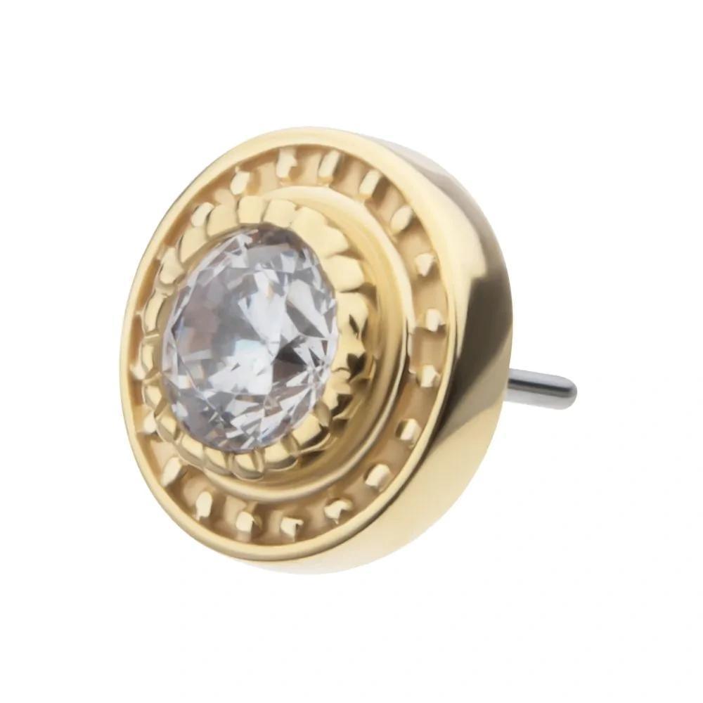 Invictus | 14k gold | Beaded Bezel Set | CZ