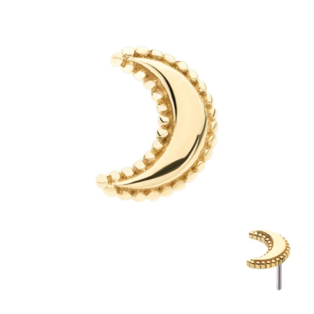 Invictus | 14k gold | Beaded Border Moon