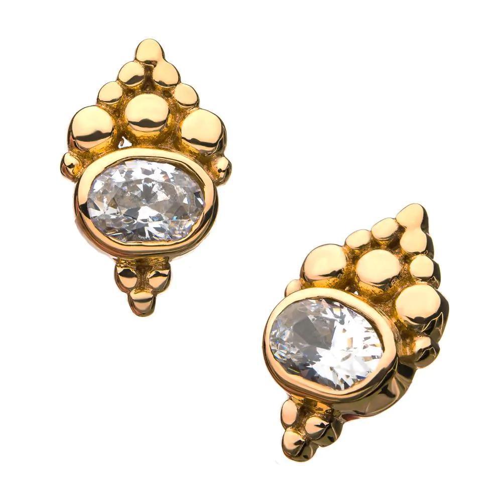 Invictus | 14k gold | Beaded Cluster Bezel Set | CZ