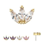 Invictus | 14k gold | Beaded Edge Marquise Fan | CZ