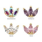 Invictus | 14k gold | Beaded Edge Marquise Fan | CZ