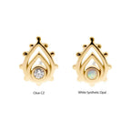 Invictus | 14k gold | Beaded Teardrop | CZ/Opal