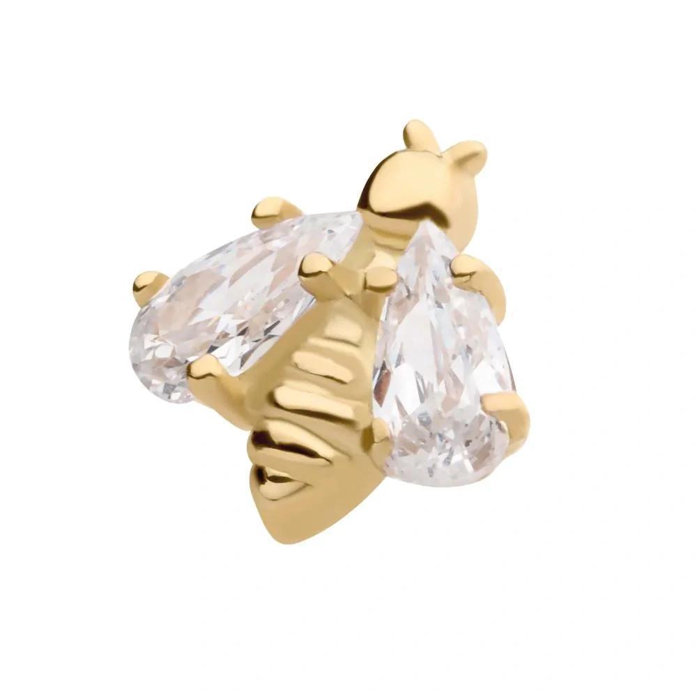 Invictus | 14k gold | Bee | Clear CZ