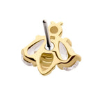 Invictus | 14k gold | Bee | Clear CZ