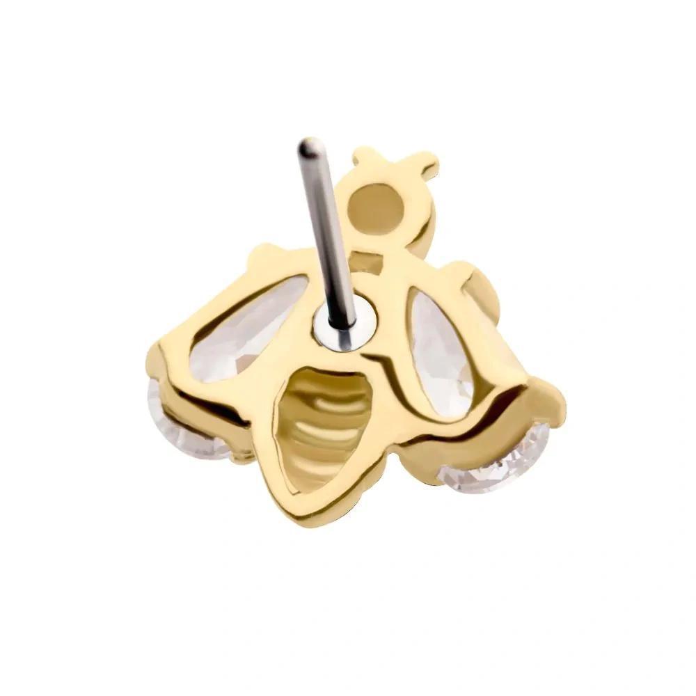 Invictus | 14k gold | Bee | Clear CZ