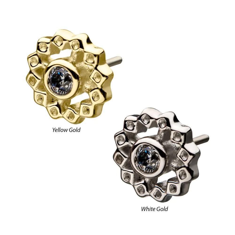 Invictus | 14k gold | Bezel Flower | CZ