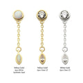 Invictus | 14k gold | Bezel Set Dangle with Marquise Drop | Clear CZ + Synthetic Opal