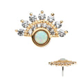 Invictus | 14k gold | Bezel Set Fan Cluster | CZ/Opal