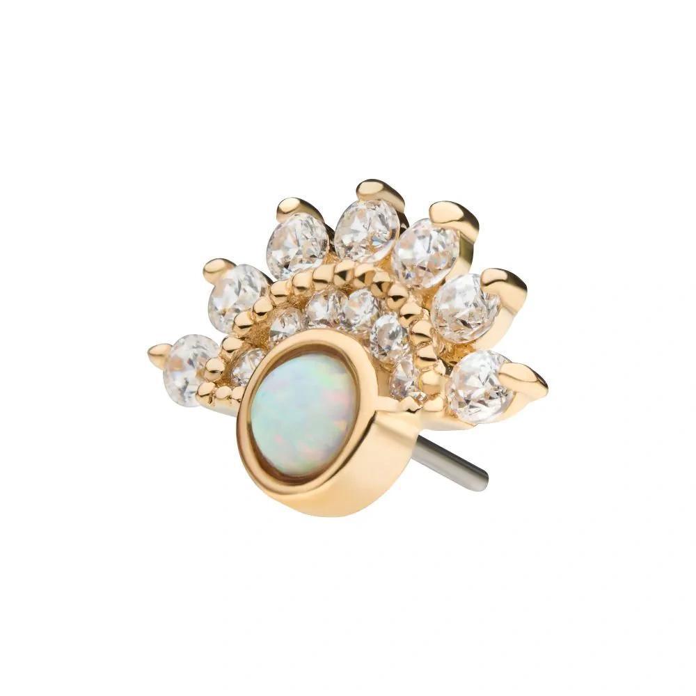 Invictus | 14k gold | Bezel Set Fan Cluster | CZ/Opal