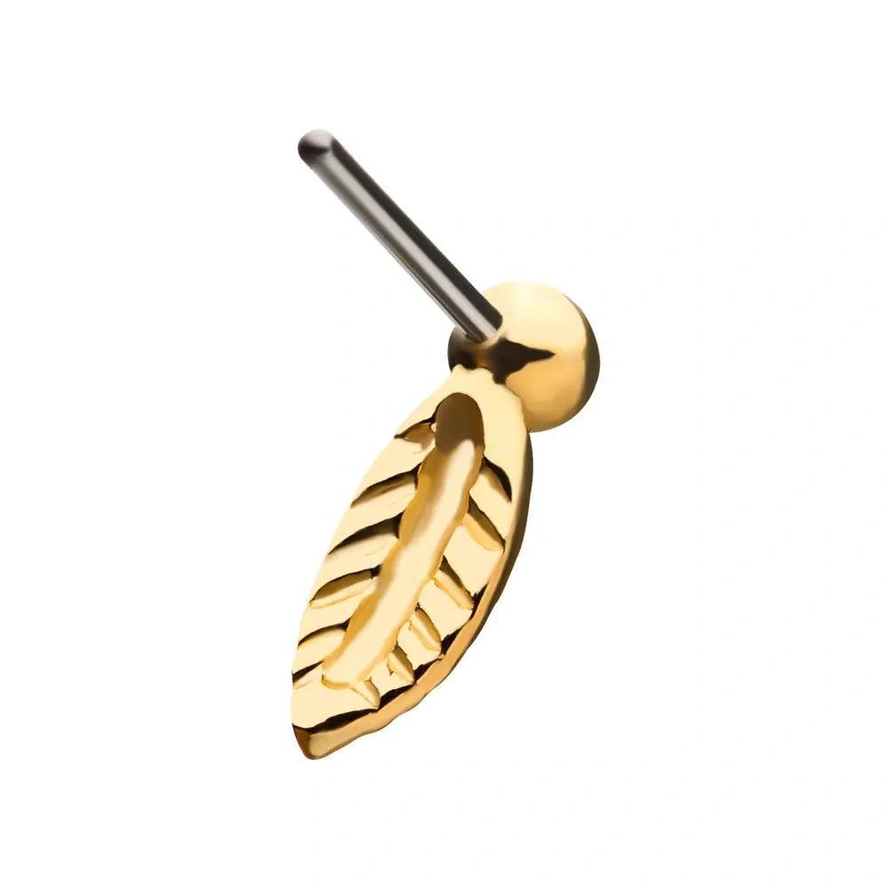 Invictus | 14k gold | Bezel Set Leaf | CZ