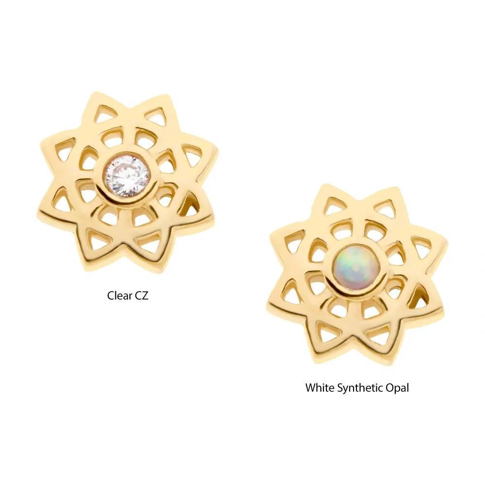 Invictus | 14k gold | Bezel Set Mandala | CZ/Opal