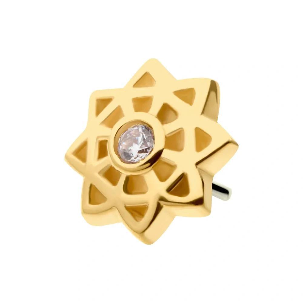 Invictus | 14k gold | Bezel Set Mandala | CZ/Opal