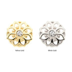 Invictus | 14k gold | Bezel Set Mandala Flower | CZ