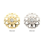 Invictus | 14k gold | Bezel Set Mandala Flower | CZ