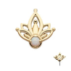 Invictus | 14k gold | Bezel Set Petal | synthetic White Opal