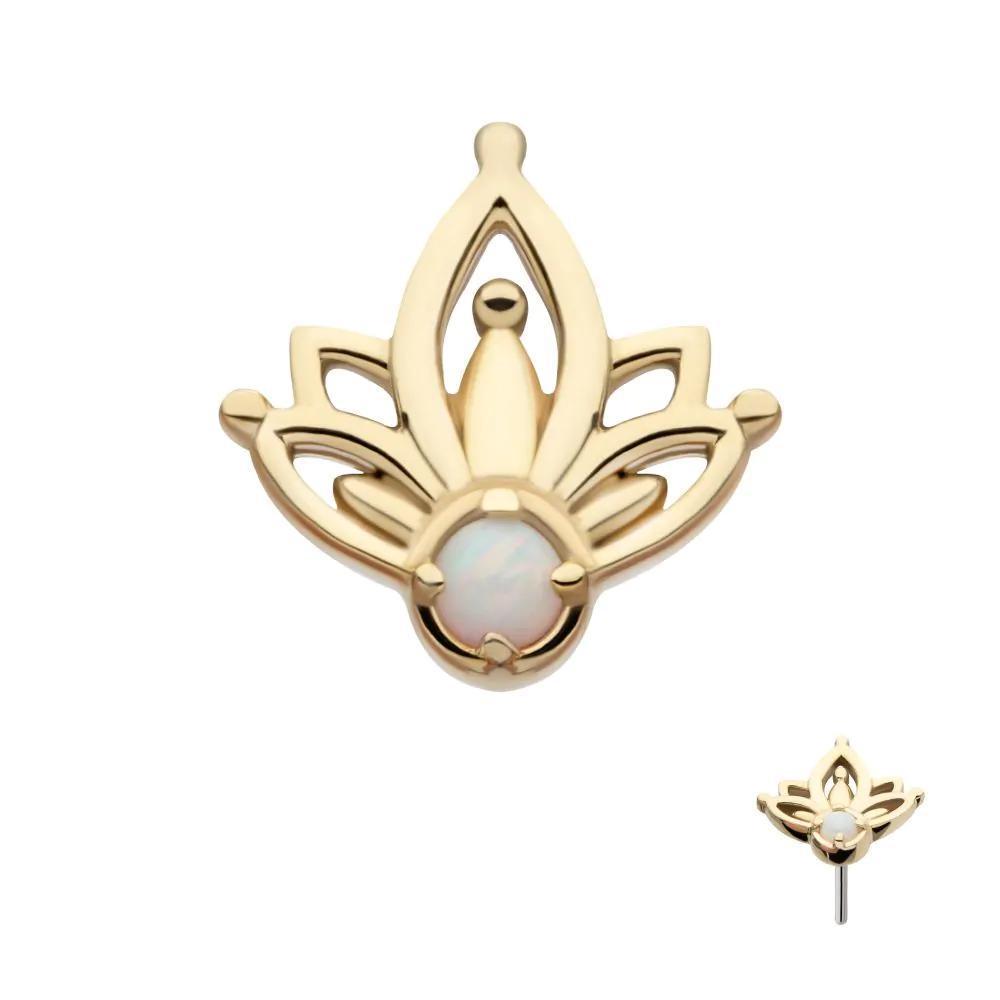 Invictus | 14k gold | Bezel Set Petal | synthetic White Opal