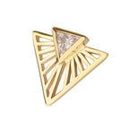 Invictus | 14k gold | Bezel Set Triangle CZ Gem on a Radiant Triangle Shape Top | Cubic Zirconia