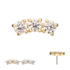 Invictus | 14k gold | Centered Curved Cluster | CZ