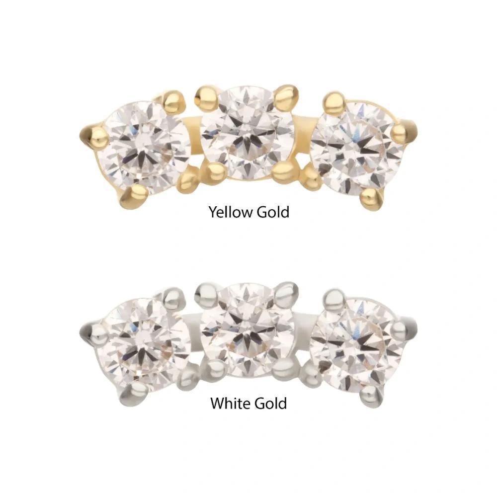 Invictus | 14k gold | Centered Curved Cluster | CZ