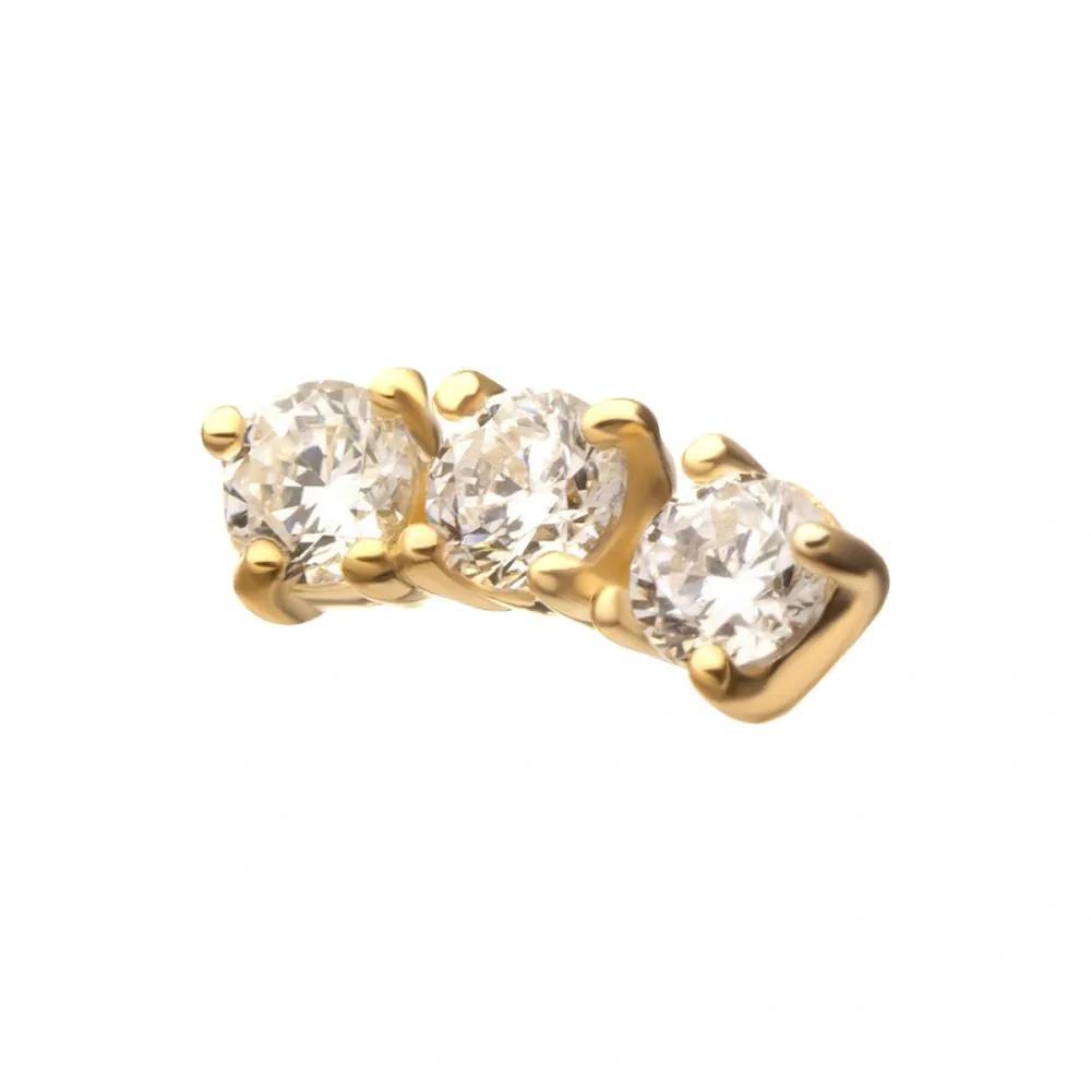 Invictus | 14k gold | Centered Curved Cluster | CZ