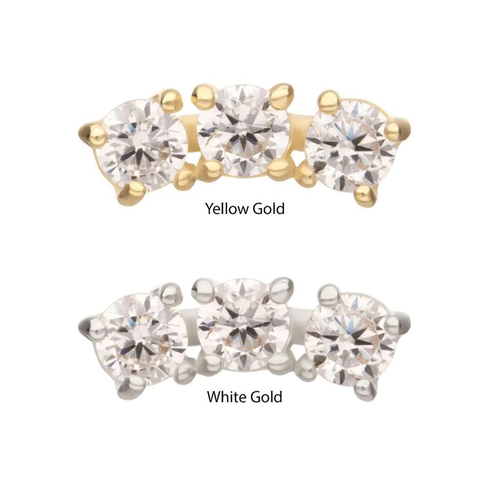 Invictus | 14k gold | Centered Curved Cluster | CZ