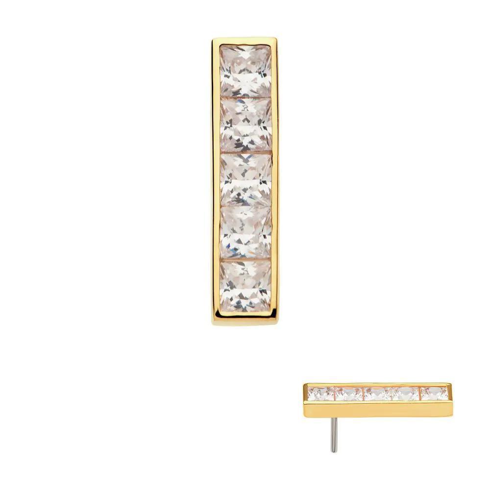 Invictus | 14k gold | Channel Set 5-Cluster Bar | CZ