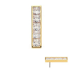 Invictus | 14k gold | Channel Set 5-Cluster Bar | CZ