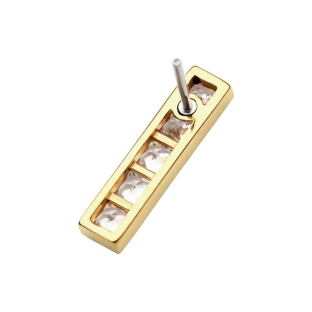 Invictus | 14k gold | Channel Set 5-Cluster Bar | CZ