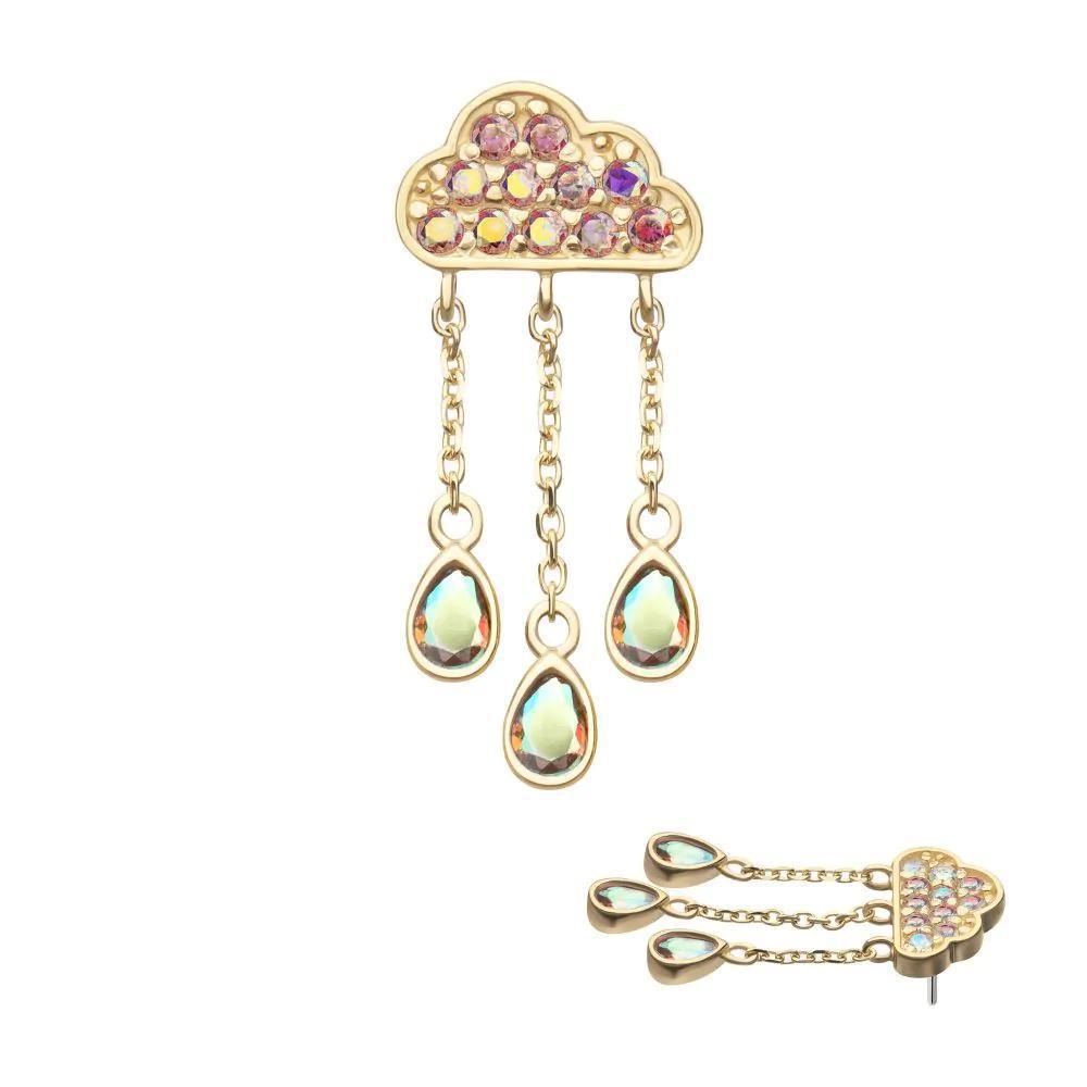 Invictus | 14k gold | Cloud with Bezel Pear Trio | CZ