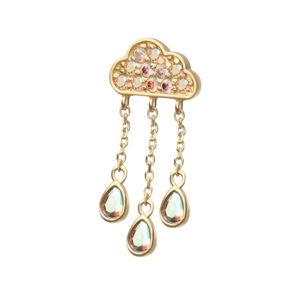 Invictus | 14k gold | Cloud with Bezel Pear Trio | CZ