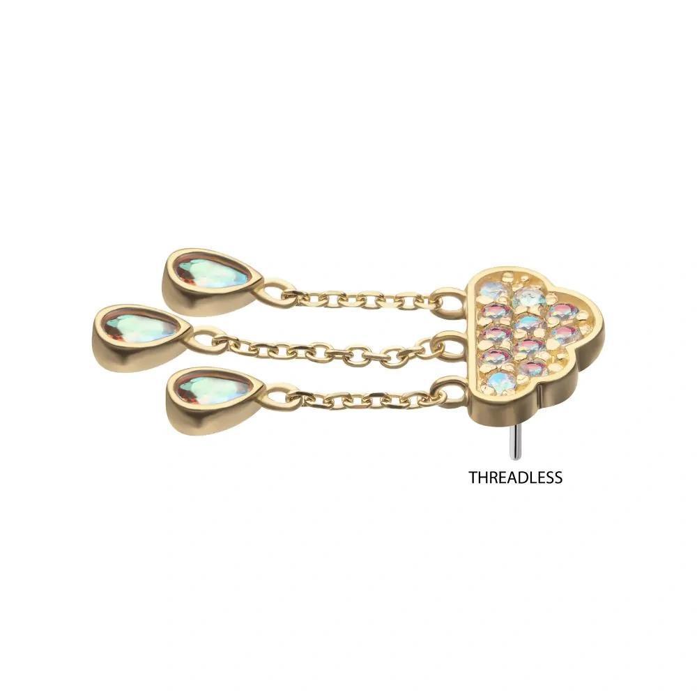 Invictus | 14k gold | Cloud with Bezel Pear Trio | CZ