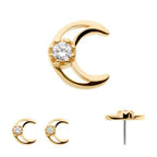 Invictus | 14k gold | Crescent Moon | CZ/Opal