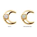 Invictus | 14k gold | Crescent Moon | CZ/Opal