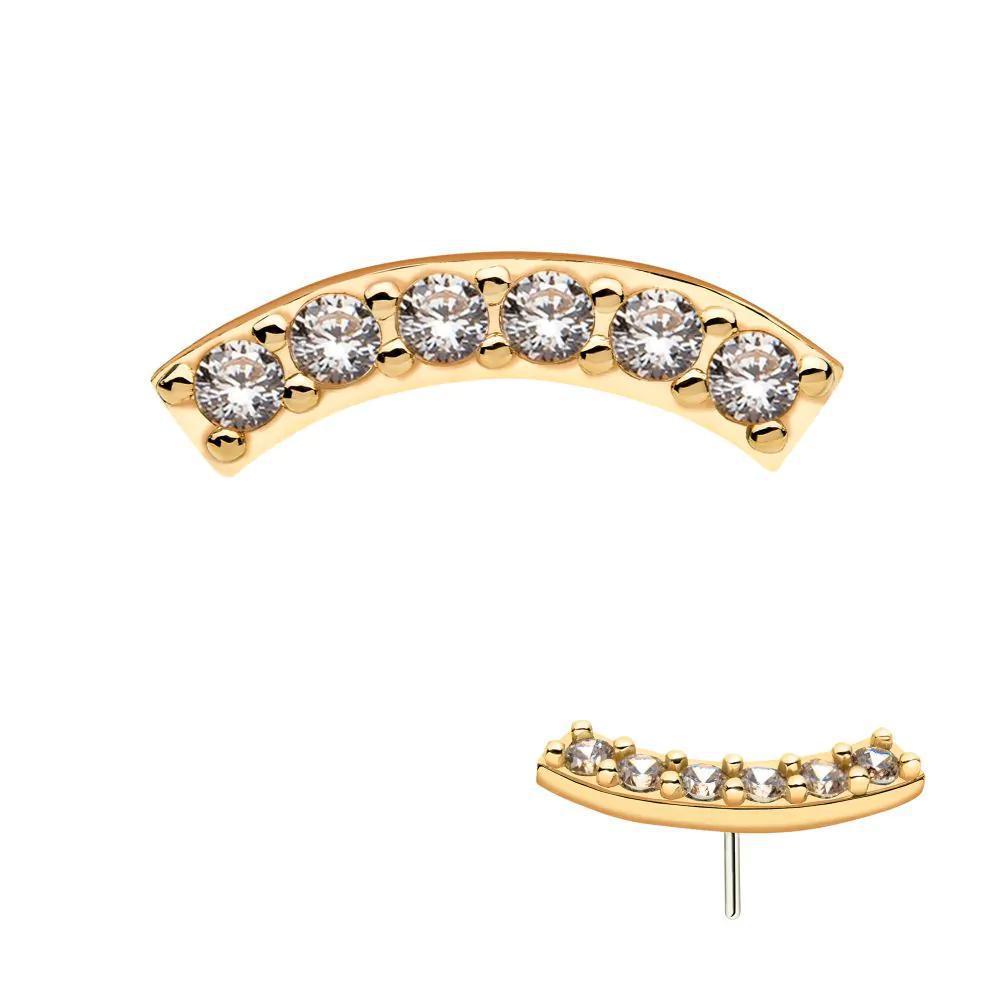 Invictus | 14k gold | Curved Bar Cluster | CZ