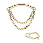 Invictus | 14k gold | Curved Bar with 2 Tier Chain