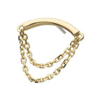 Invictus | 14k gold | Curved Bar with 2 Tier Chain