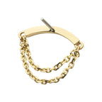 Invictus | 14k gold | Curved Bar with 2 Tier Chain