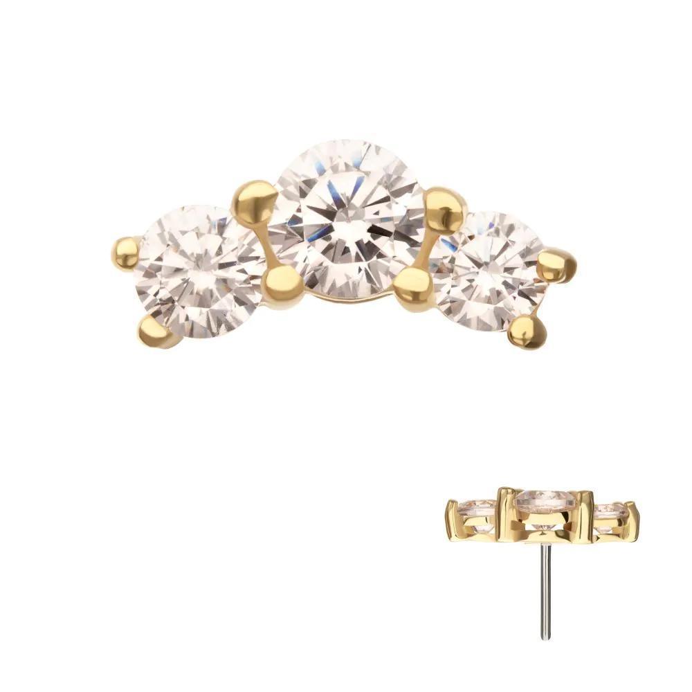 Invictus | 14k gold | Curved Cluster | CZ