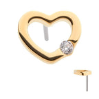 Invictus | 14k gold | Cut Out Heart | CZ