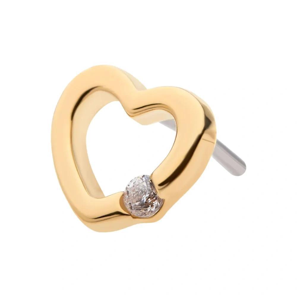 Invictus | 14k gold | Cut Out Heart | CZ