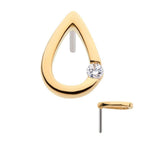 Invictus | 14k gold | Cut Out Teardrop | CZ
