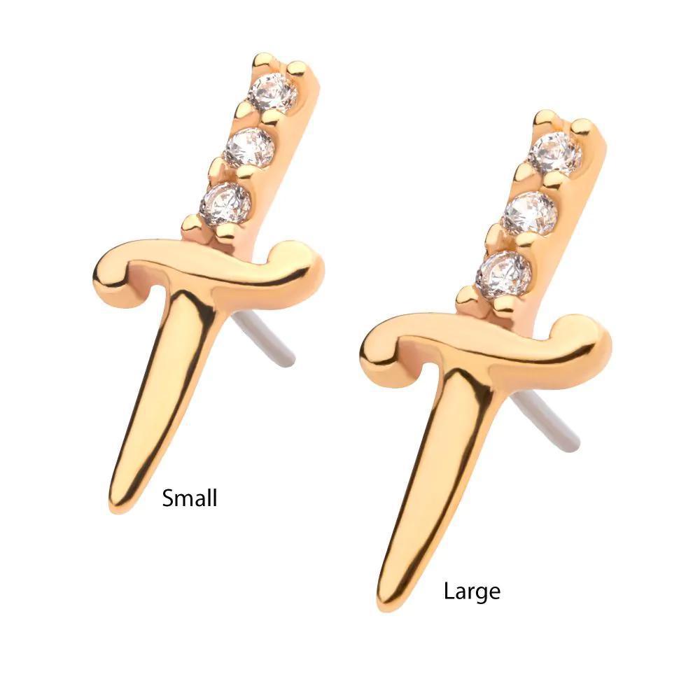 Invictus | 14k gold | Dagger | CZ
