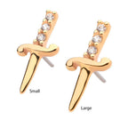 Invictus | 14k gold | Dagger | CZ