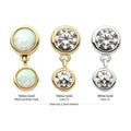 Invictus | 14k gold | Double Bezel Drop | Clear CZ + Synthetic Opal