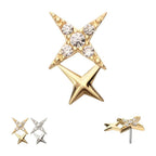 Invictus | 14k gold | Double Celestial Star | CZ